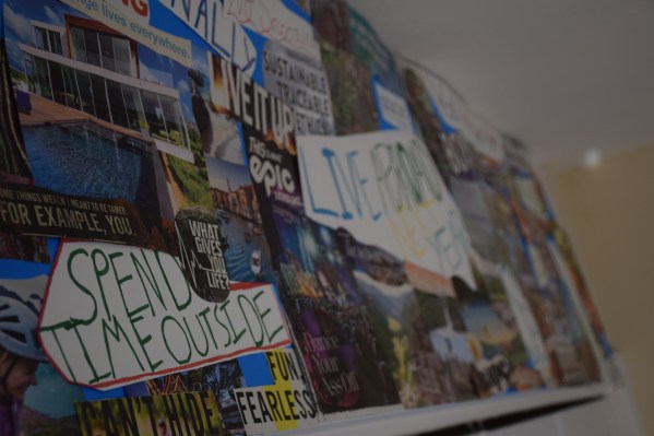 Vision board about an active and outdoor lifestyle