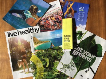 Magazine content for creating a active lifestyle vision board