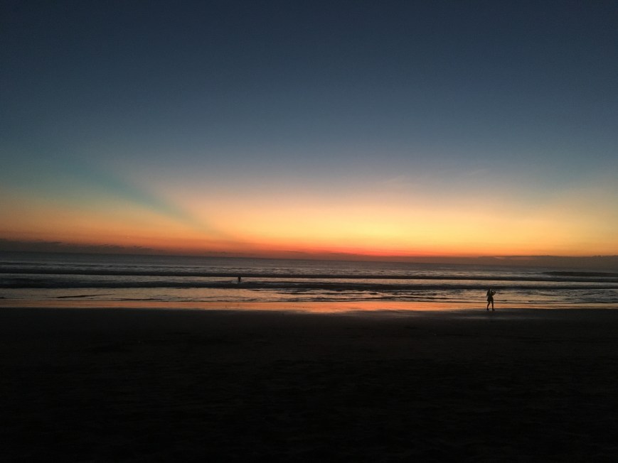 The end of sunset at the beach in Bali