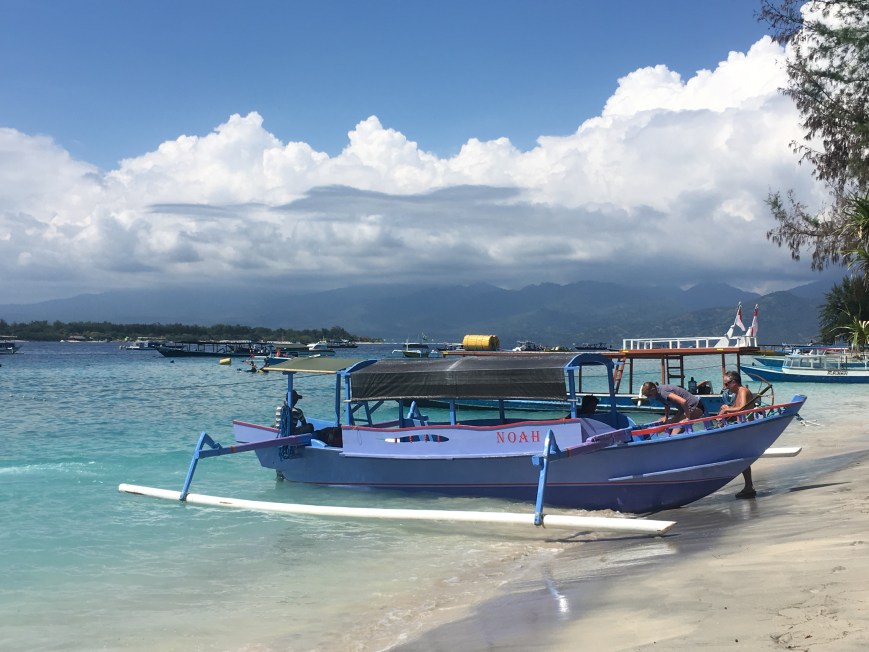 Traditional boats on the beaches of Gili Islands