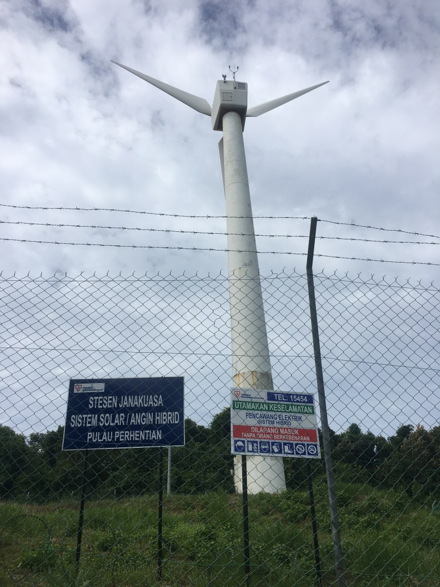 One of the windmills on Perhentian Kecil above the staircase down to the blue lagoon