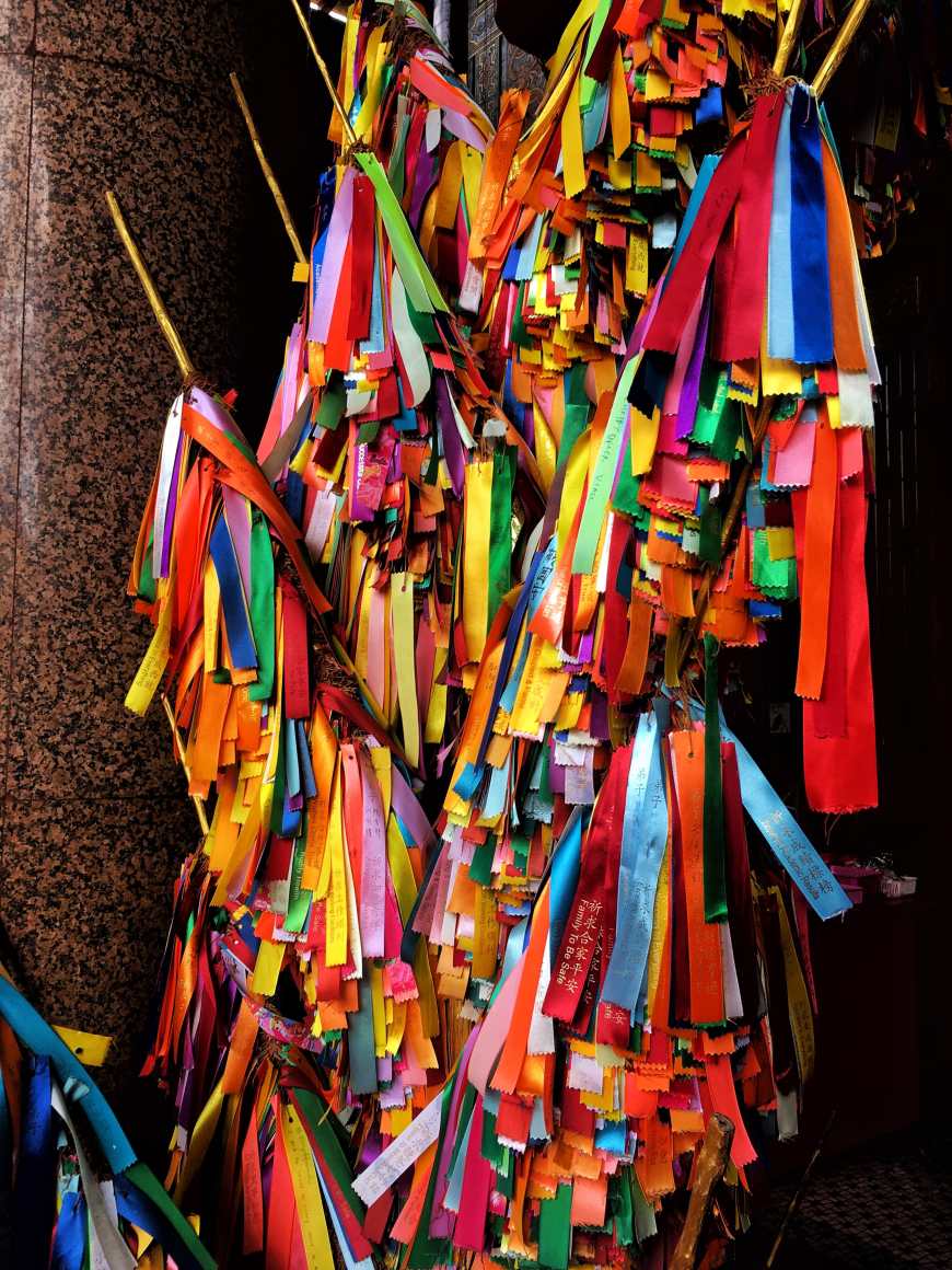 Wishing ribbons at Kek Lok Si In Penang Malaysia - Air Itam