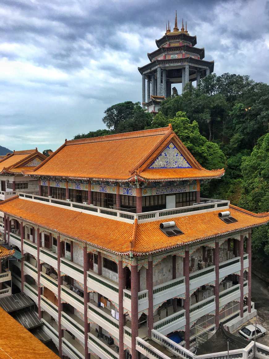 Kek Lok Si Temple, the largest buddhist temple in Malaysia, above the hills in Penang