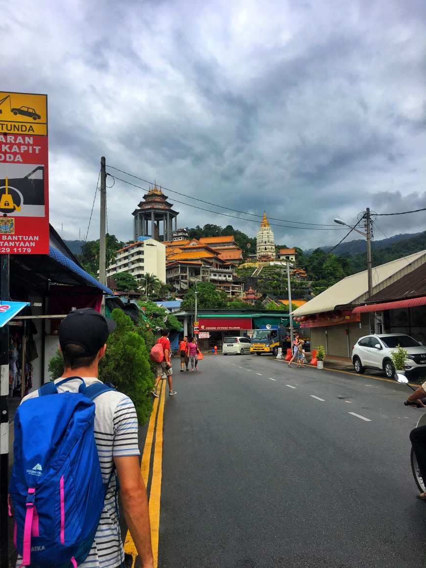 View of Kek Lok Si in the distance as we walked up from the bus stop