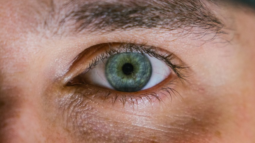 close-up of a man's eye