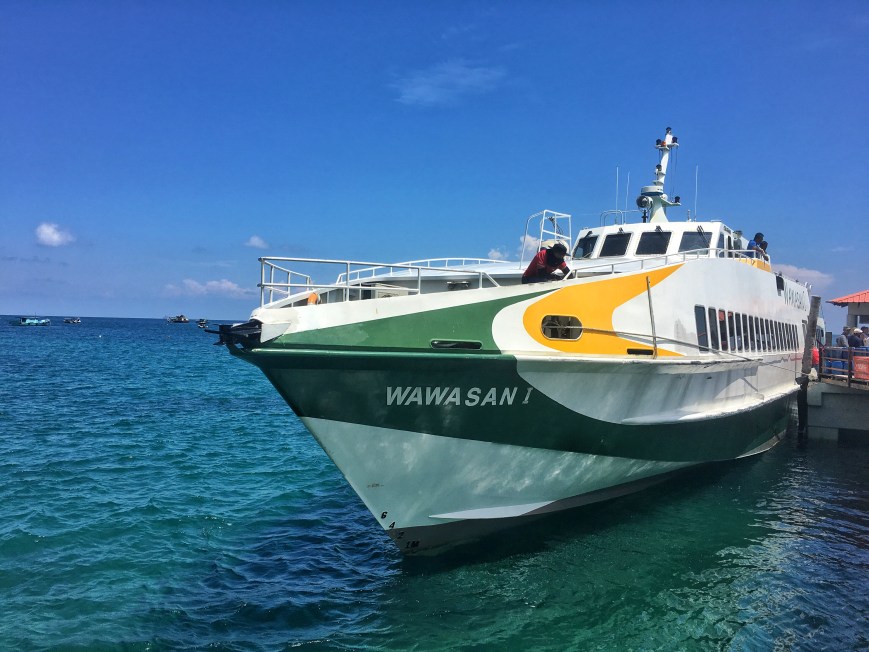 Ferry departing from Tioman to head back to peninsular Malaysia