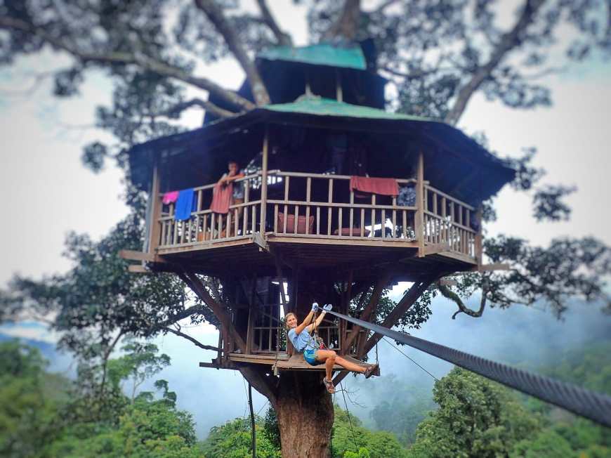 Our tree house home for the night with the Gibbon Experience in Huay Xai, Laos