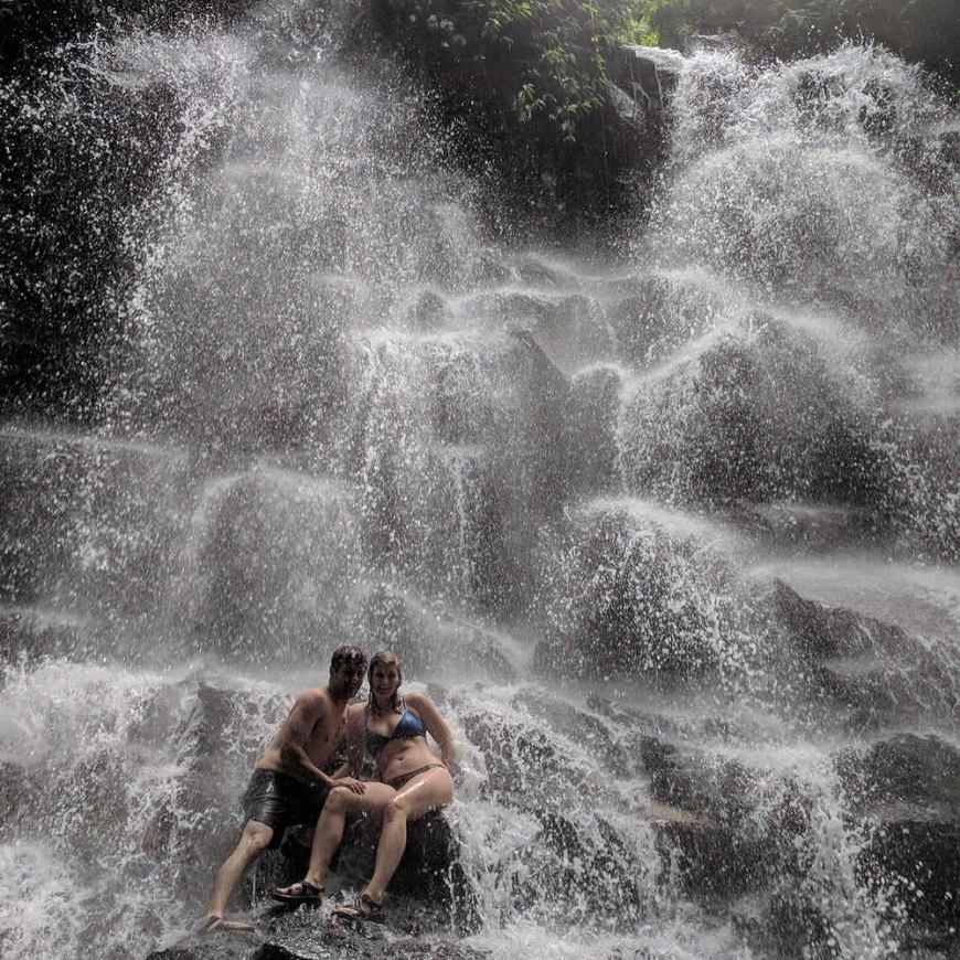 enjoying a bath in one of bali's