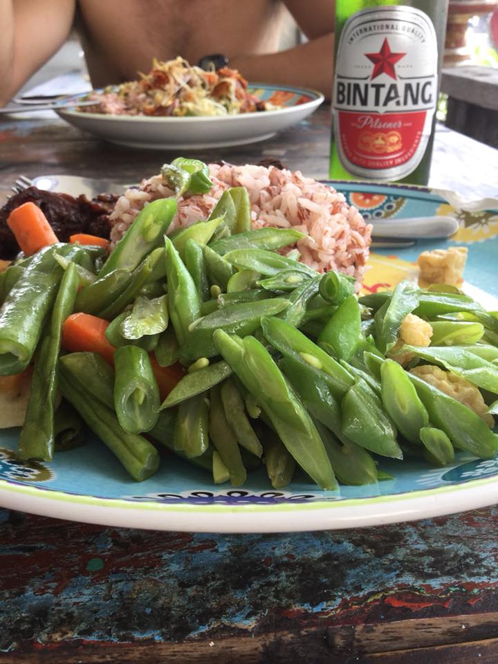 Enjoying a delicious meal at a local warung in Canggu Bali