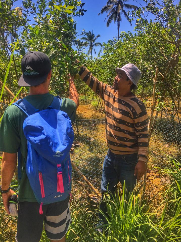 Learning about local agriculture with a local Balinese man Made